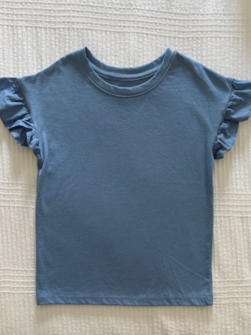 Cat & Jack Girls Light Blue Ruffle Sleeve Tee Size 5T